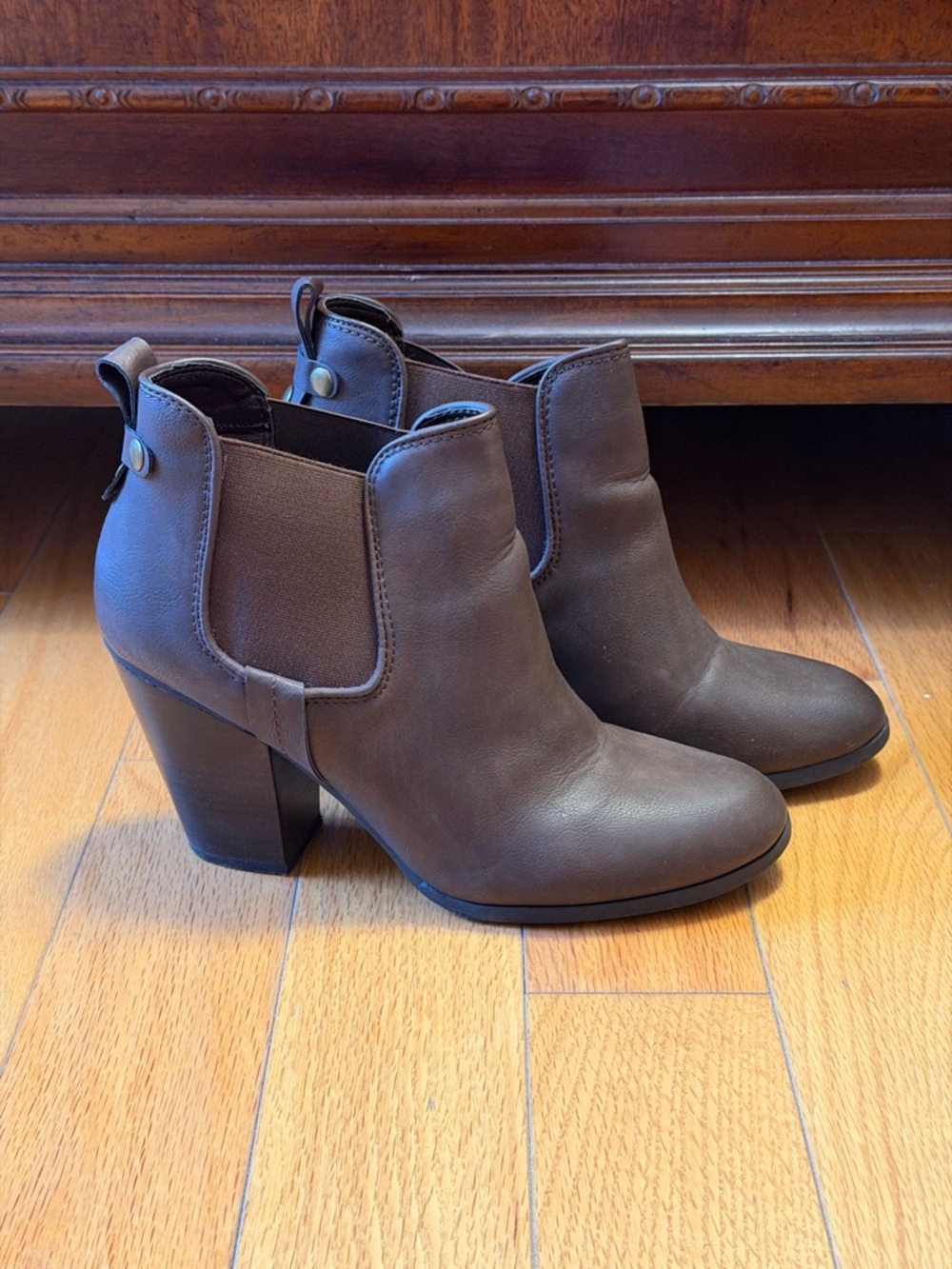 Carlos by Carlos Santana Chocolate Brown Leather Ankle Booties